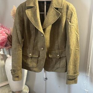 Talbots Olive Blazer with Button Details